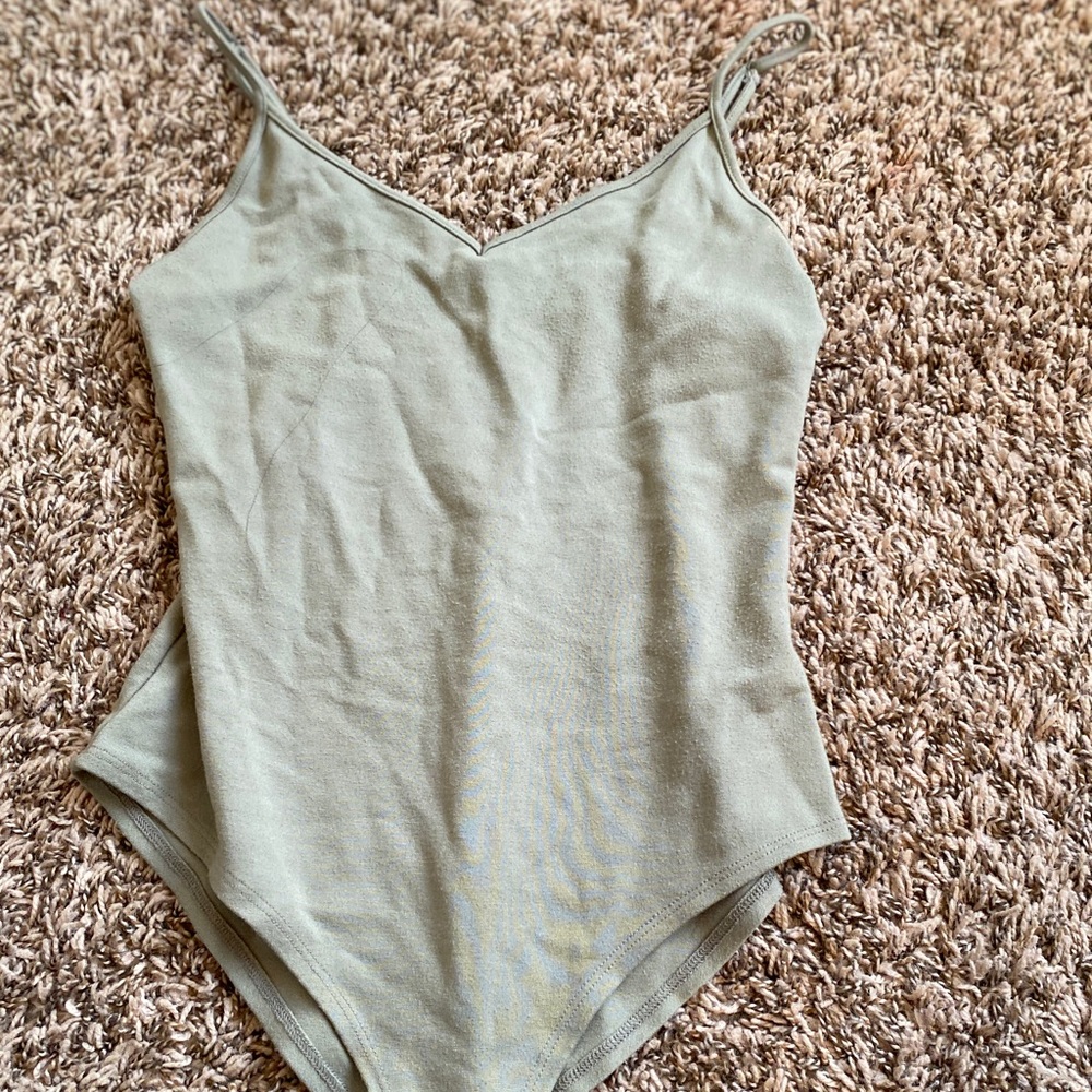 gently worn olive green body suit